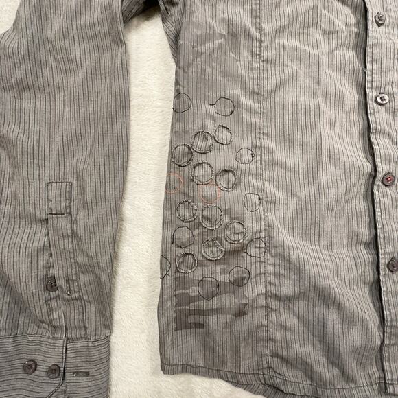 RVCA Sentimental Grey Men’s Button Up In Size Small - Picture 3 of 11